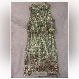 Eliza J Gold and Silver Sequin Mini Dress